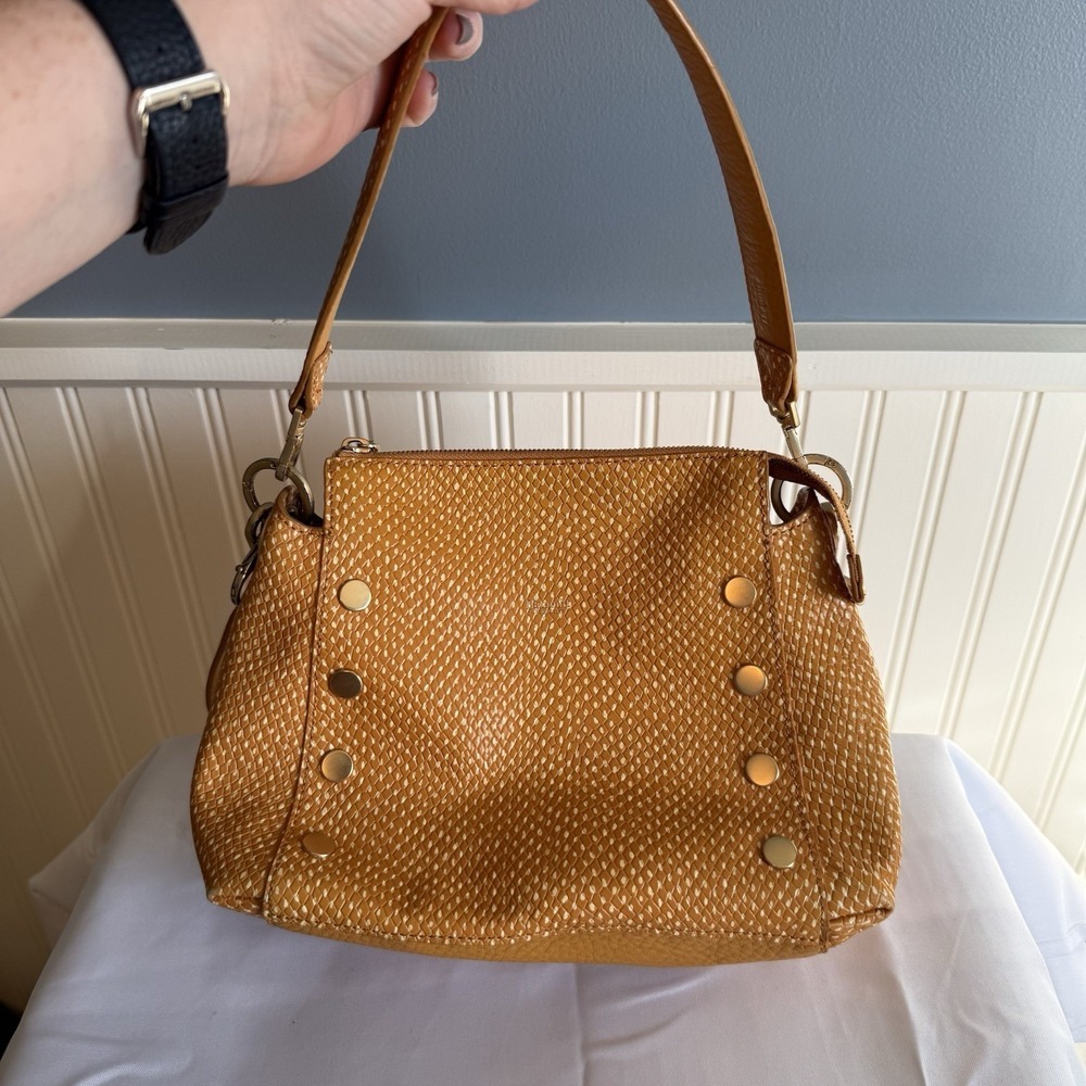 Hammitt Bryant Medium Crossbody Bag Purse Ltd Ed Apricot Yellow Snake Leather